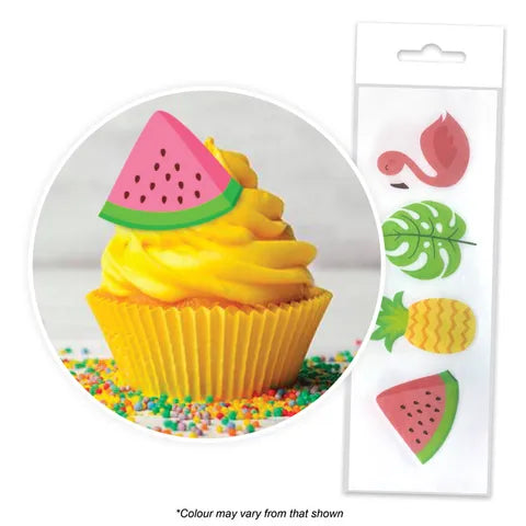 TROPICAL | WAFER CUPCAKE TOPPERS | PACKET OF 16