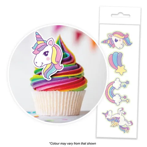 UNICORN | WAFER CUPCAKE TOPPERS | PACKET OF 16