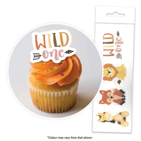 WILD ONE | WAFER CUPCAKE TOPPERS | PACKET OF 16