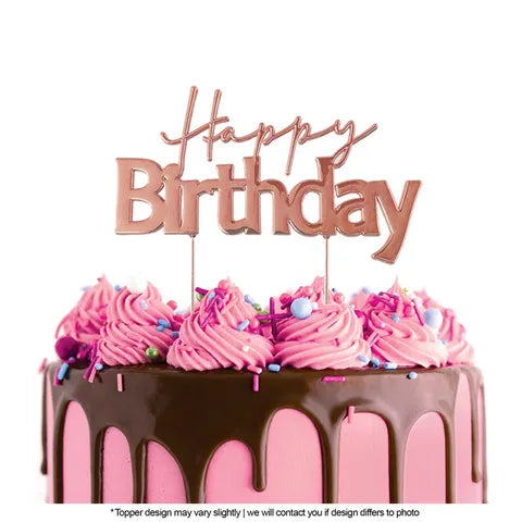 CAKE CRAFT | ROSE GOLD METAL CAKE TOPPER | HAPPY BIRTHDAY