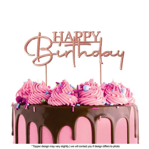 CAKE CRAFT | ROSE GOLD METAL CAKE TOPPER | HAPPY BIRTHDAY 2
