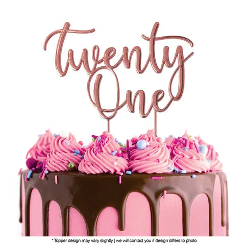 CAKE CRAFT | ROSE GOLD METAL CAKE TOPPER | TWENTY ONE