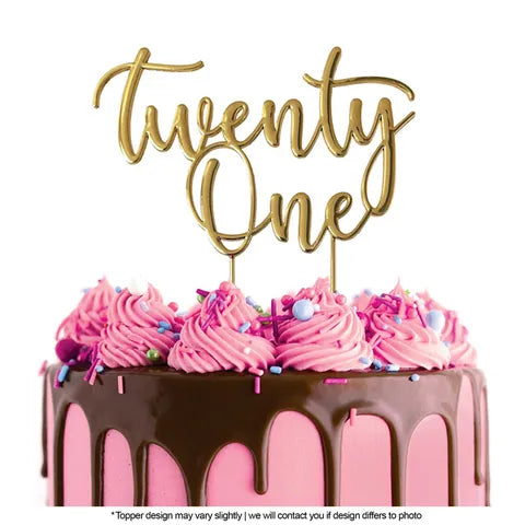 CAKE CRAFT | GOLD METAL CAKE TOPPER | TWENTY ONE GOLD TOPPER