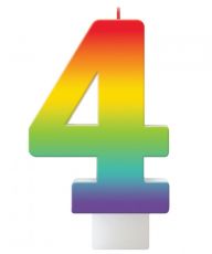 4 Rainbow Numeral Candle