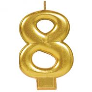 8 Metallic Gold Numeral Candle