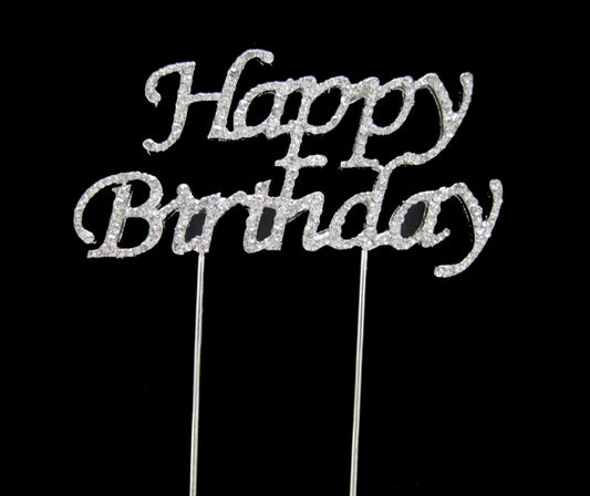 HAPPY BIRTHDAY PICK- CAKE TOPPER - DIAMANTE