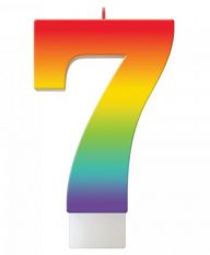 7 Rainbow Numeral Candle