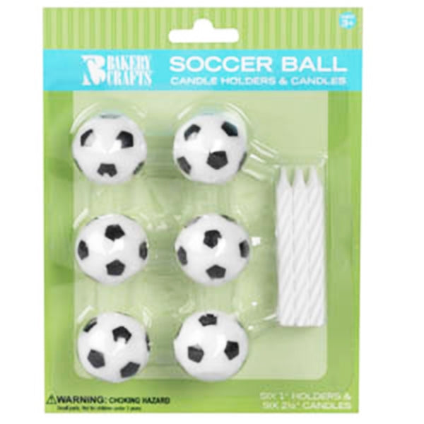 SOCCER BALL BIRTHDAY CANDLE HOLDERS OTHER CANDLES